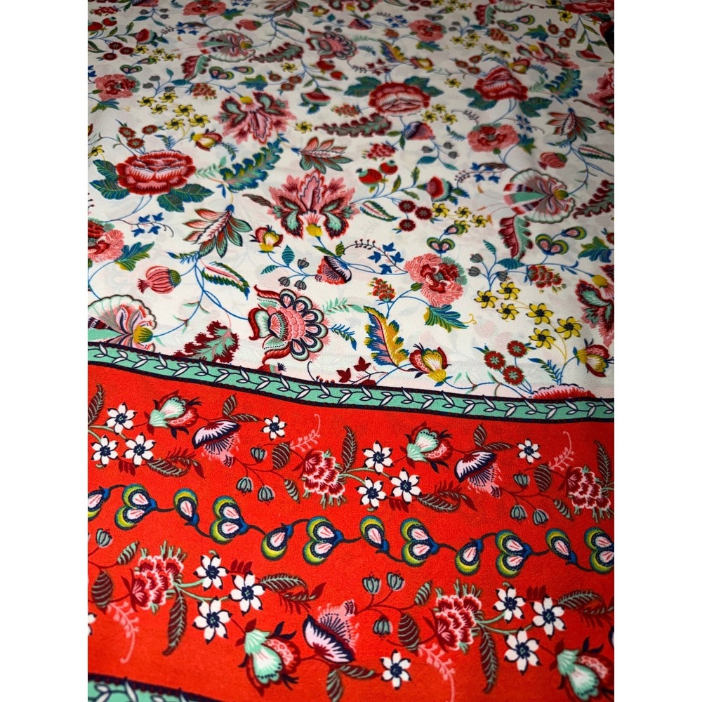 ROSE + OLIVE Floral Print Blouse Top Women's Size 3X Red Border - Picture 5 of 6